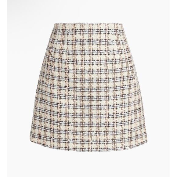 NEW NWT Veronica Beard Roman Skirt Ivory/ Camel Tweed Size 4 - Picture 1 of 11